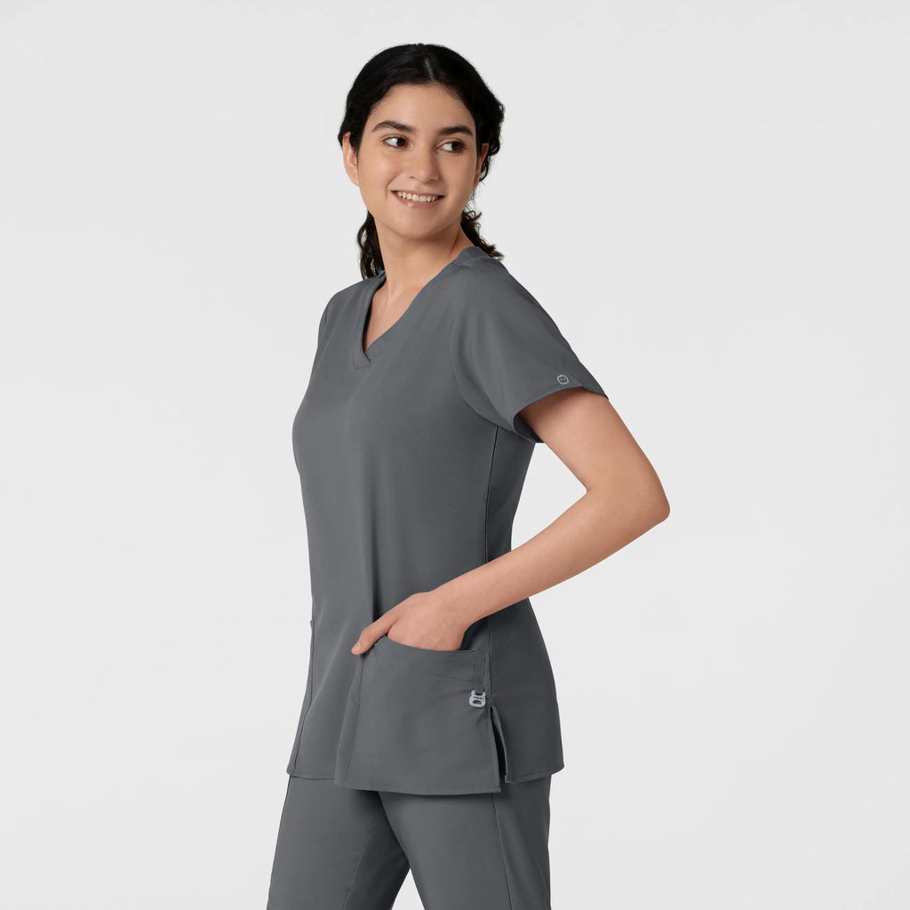 Wink Scrubs Women's Basic V-Neck Scrub Top Pewter | scrub-supply.com