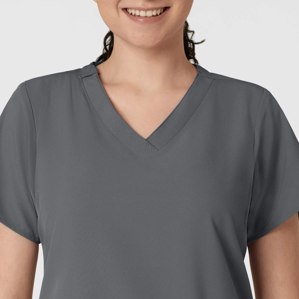 Wink Scrubs Women's Basic V-Neck Scrub Top Pewter | scrub-supply.com