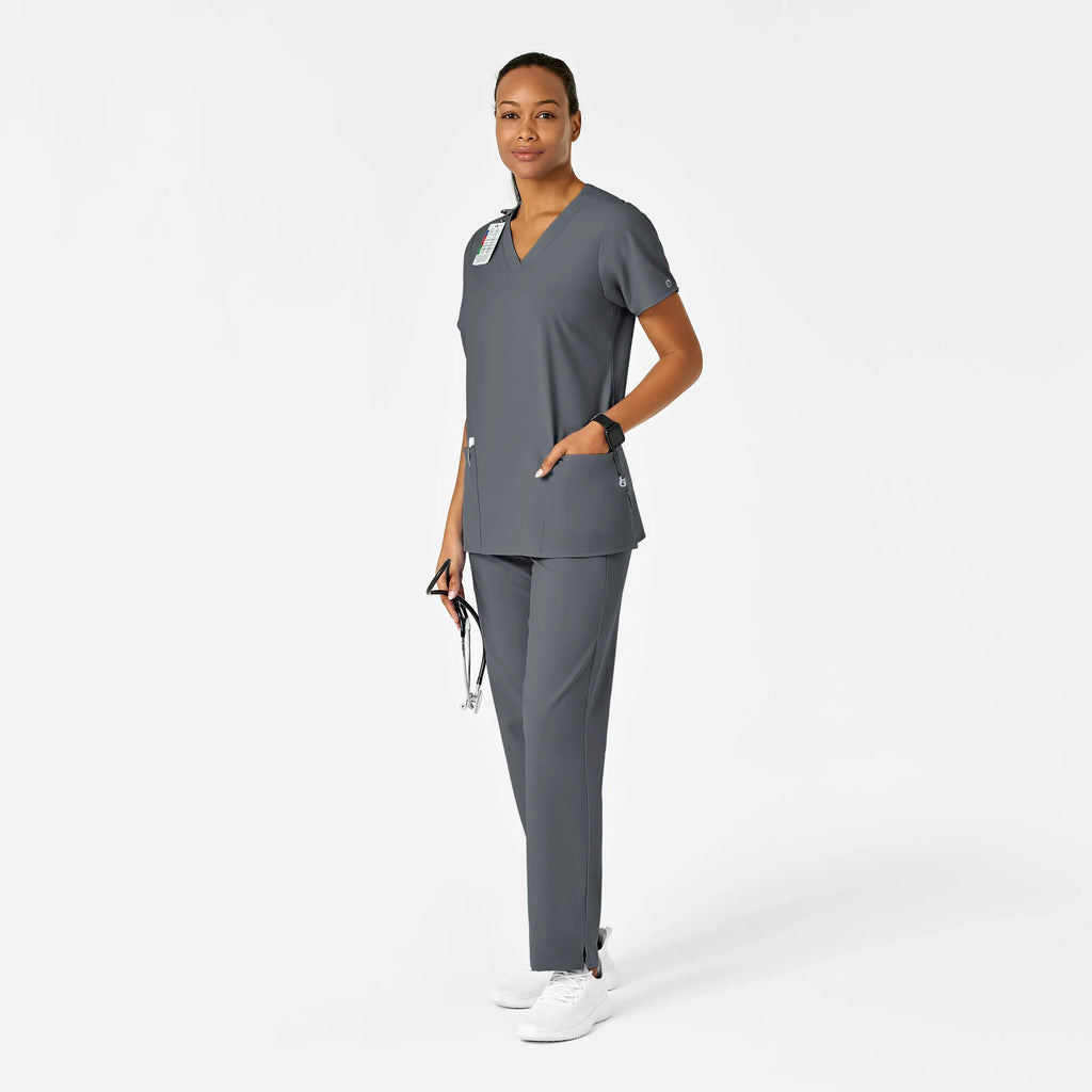 Wink Scrubs Women's Basic V-Neck Scrub Top Pewter | scrub-supply.com