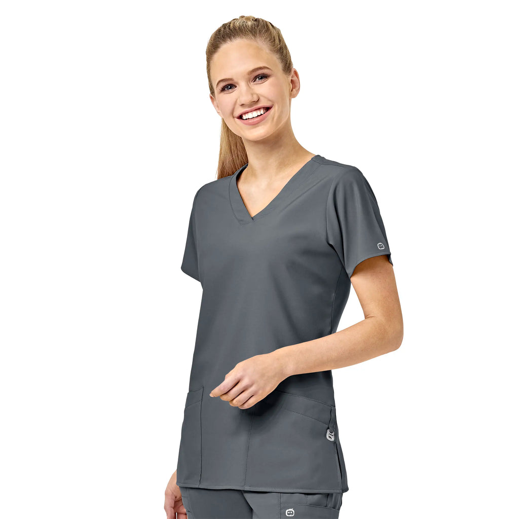 Wink Scrubs Women's Basic V-Neck Scrub Top Pewter | scrub-supply.com