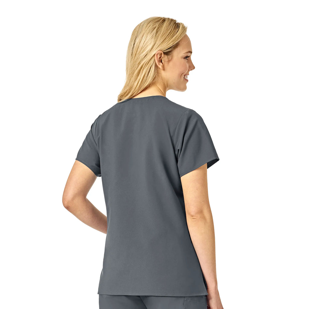 Wink Scrubs Women's Basic V-Neck Scrub Top Pewter | scrub-supply.com