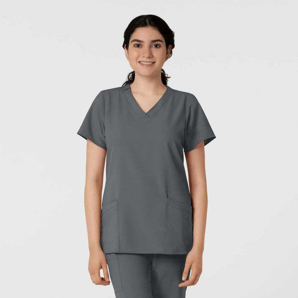 Wink Scrubs Women's Basic V-Neck Scrub Top Pewter | scrub-supply.com