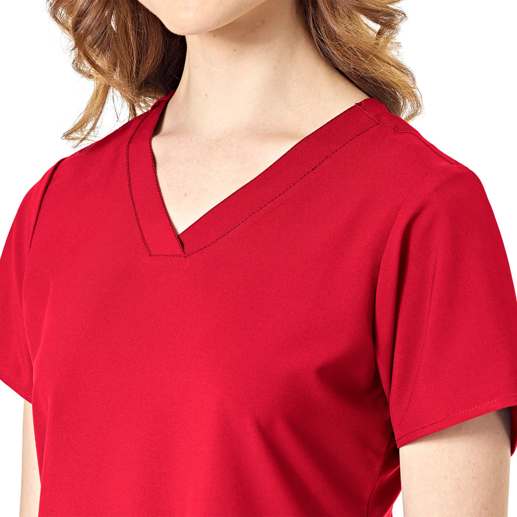 Wink Scrubs Women's Basic V-Neck Scrub Top Red | scrub-supply.com