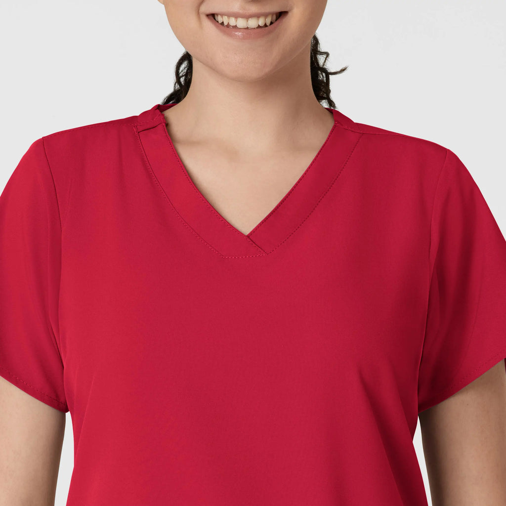 Wink Scrubs Women's Basic V-Neck Scrub Top Red | scrub-supply.com