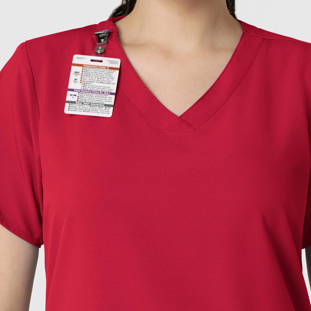 Wink Scrubs Women's Basic V-Neck Scrub Top Red | scrub-supply.com