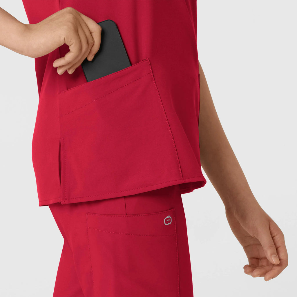 Wink Scrubs Women's Basic V-Neck Scrub Top Red | scrub-supply.com