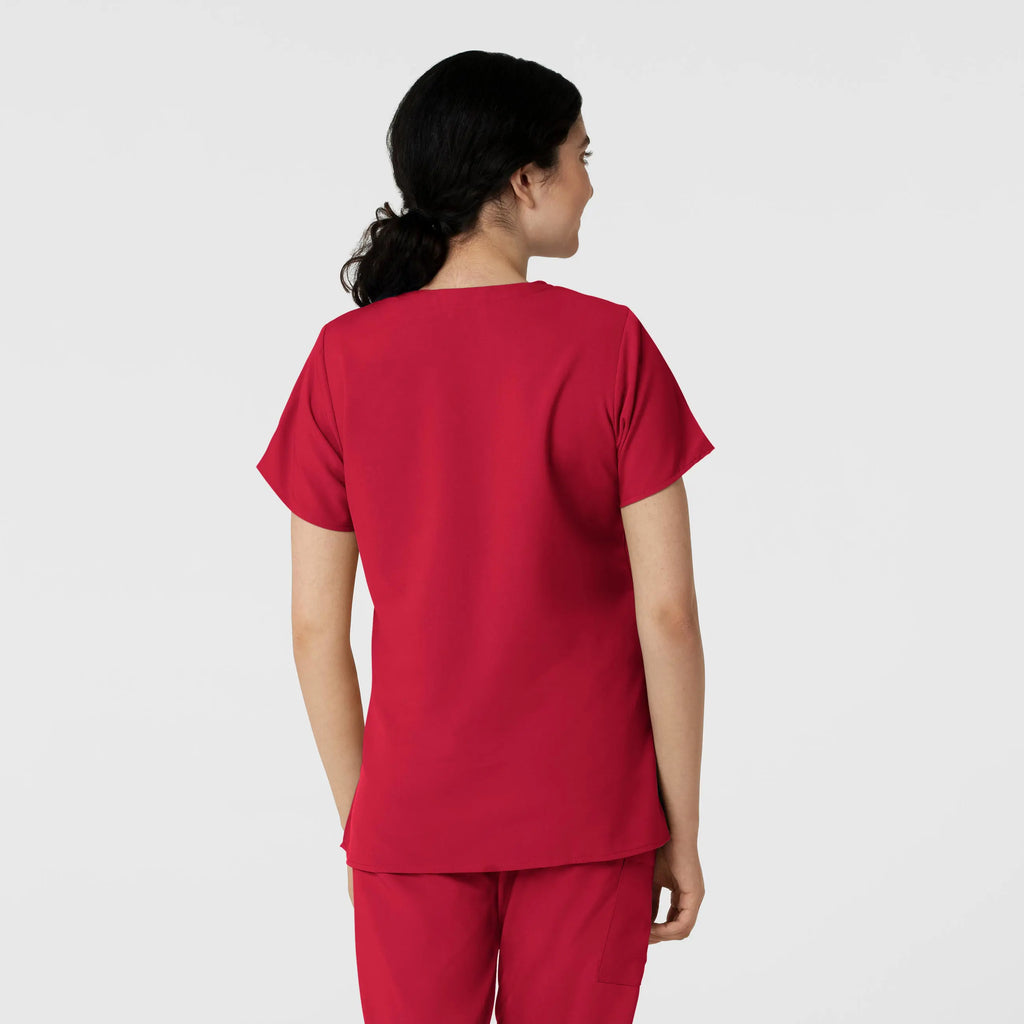 Wink Scrubs Women's Basic V-Neck Scrub Top Red | scrub-supply.com