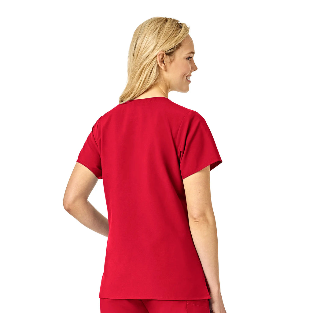 Wink Scrubs Women's Basic V-Neck Scrub Top Red | scrub-supply.com