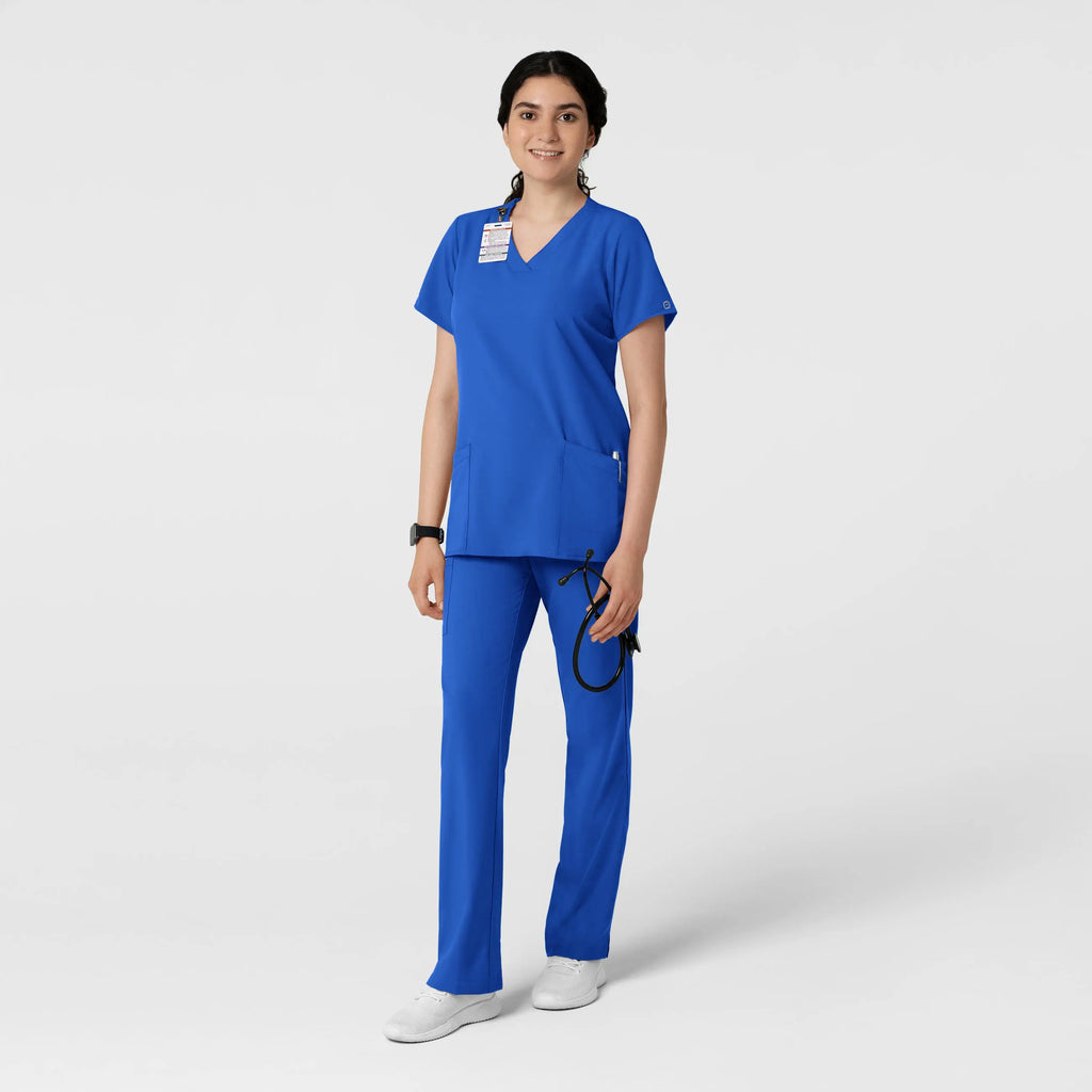 Wink Scrubs Women's Basic V-Neck Scrub Top Royal Blue | scrub-supply.com