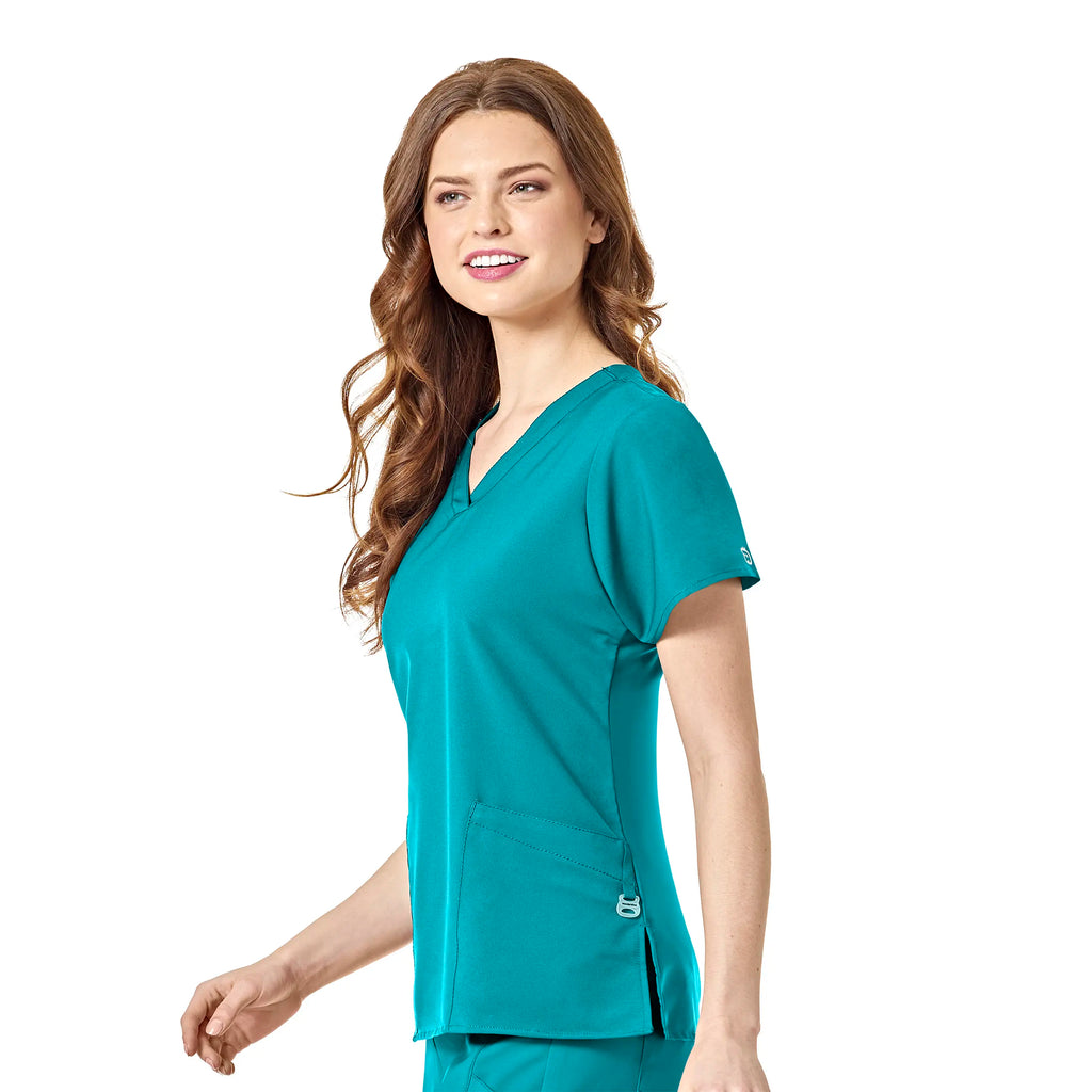 Wink Scrubs Women's Basic V-Neck Scrub Top Teal | scrub-supply.com