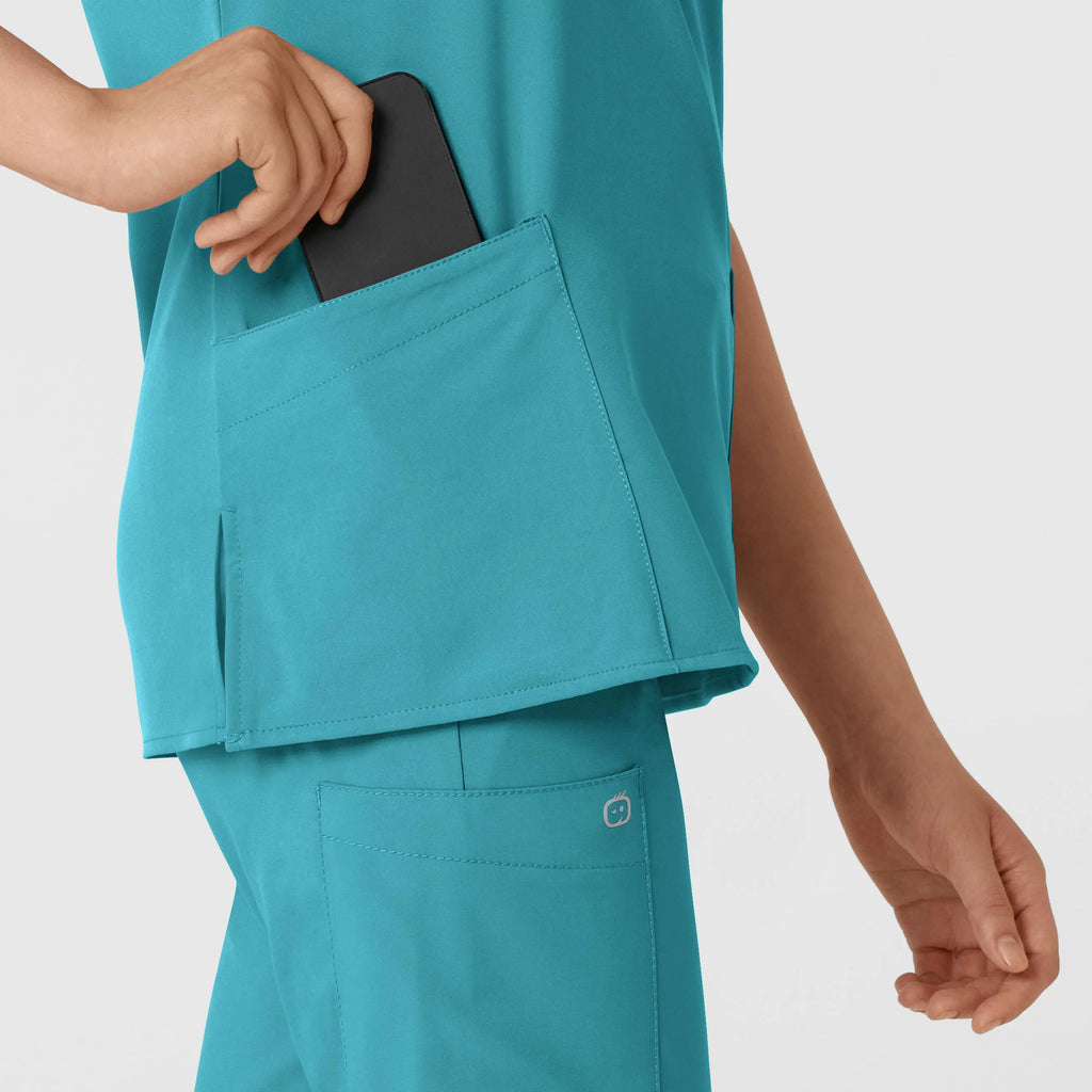 Wink Scrubs Women's Basic V-Neck Scrub Top Teal | scrub-supply.com