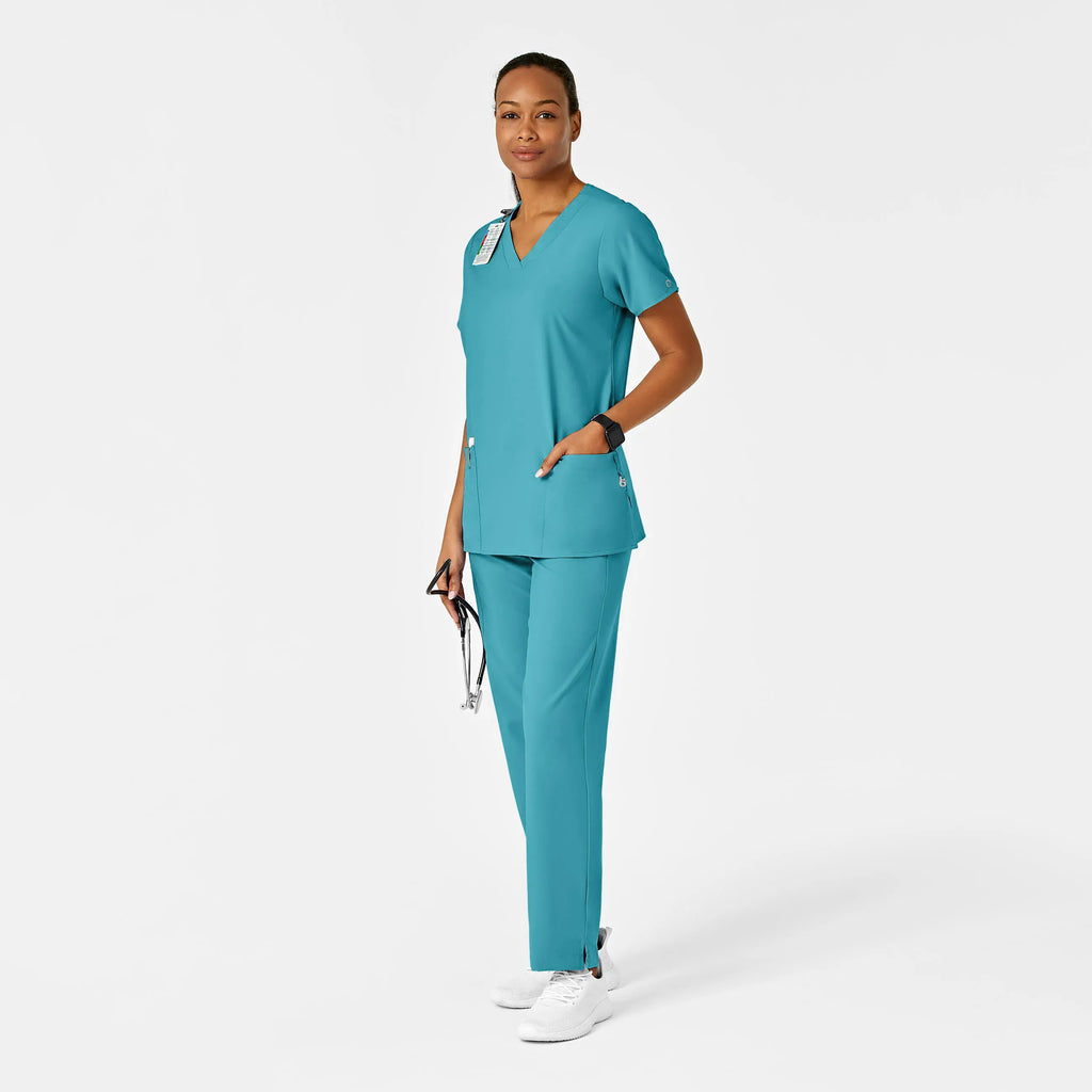 Wink Scrubs Women's Basic V-Neck Scrub Top Teal | scrub-supply.com