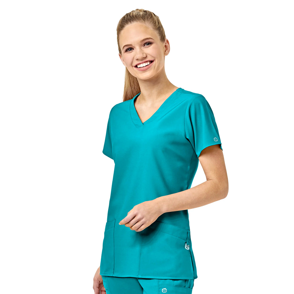 Wink Scrubs Women's Basic V-Neck Scrub Top Teal | scrub-supply.com