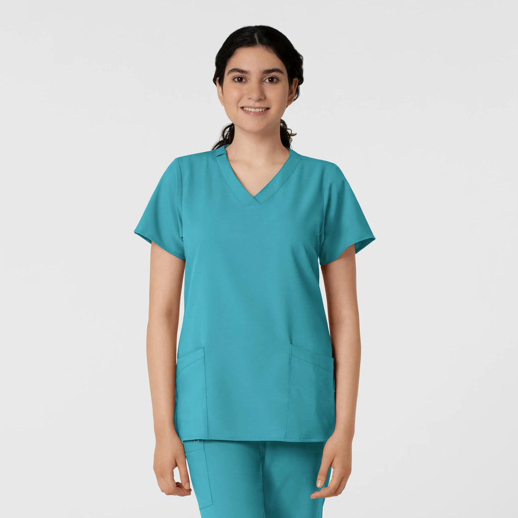 Wink Scrubs Women's Basic V-Neck Scrub Top Teal | scrub-supply.com