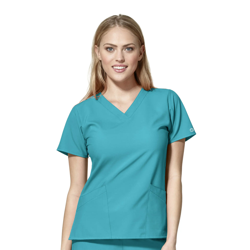 Wink Scrubs Women's Basic V-Neck Scrub Top Teal | scrub-supply.com