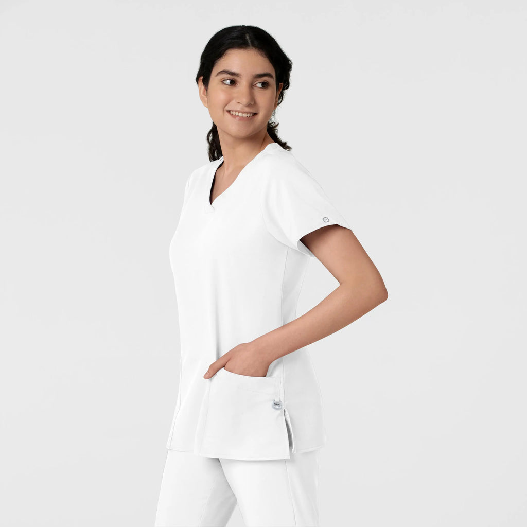 Wink Scrubs Women's Basic V-Neck Scrub Top White | scrub-supply.com