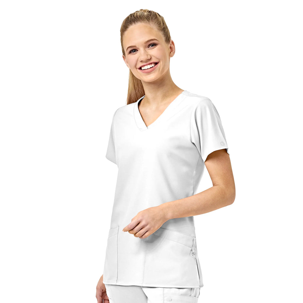 Wink Scrubs Women's Basic V-Neck Scrub Top White | scrub-supply.com