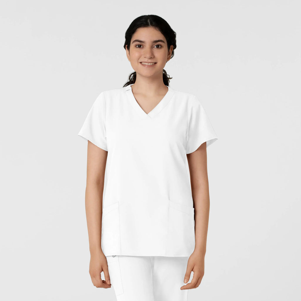 Wink Scrubs Women's Basic V-Neck Scrub Top White | scrub-supply.com