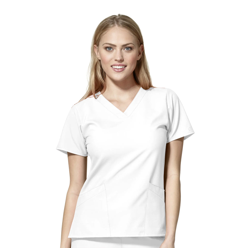 Wink Scrubs Women's Basic V-Neck Scrub Top White | scrub-supply.com