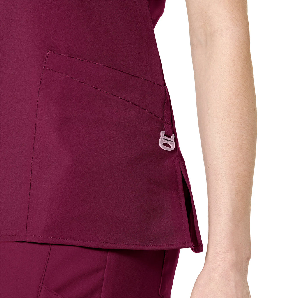 Wink Scrubs Women's Basic V-Neck Scrub Top Wine | scrub-supply.com