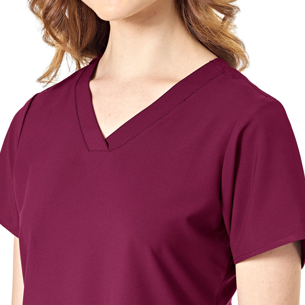 Wink Scrubs Women's Basic V-Neck Scrub Top Wine | scrub-supply.com