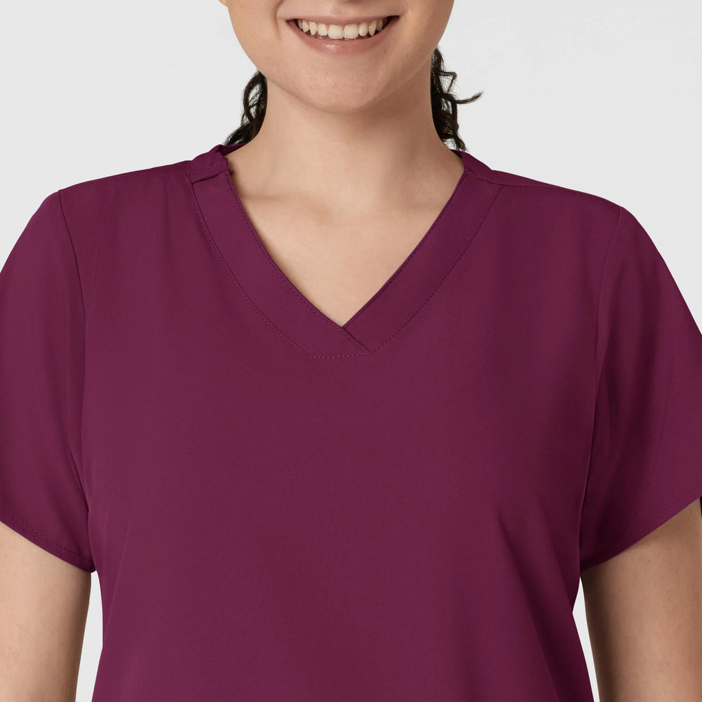 Wink Scrubs Women's Basic V-Neck Scrub Top Wine | scrub-supply.com