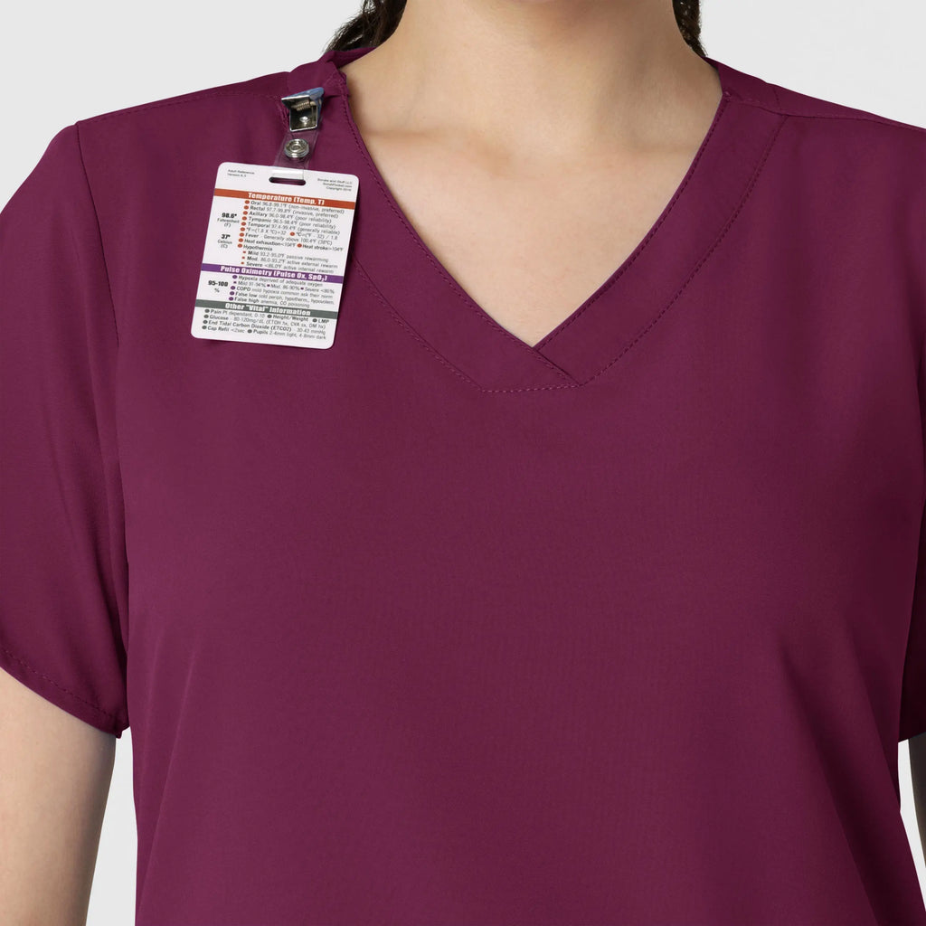 Wink Scrubs Women's Basic V-Neck Scrub Top Wine | scrub-supply.com