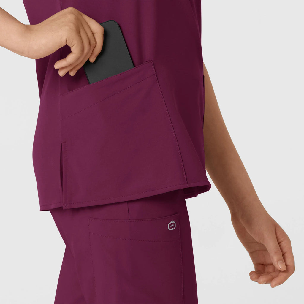 Wink Scrubs Women's Basic V-Neck Scrub Top Wine | scrub-supply.com