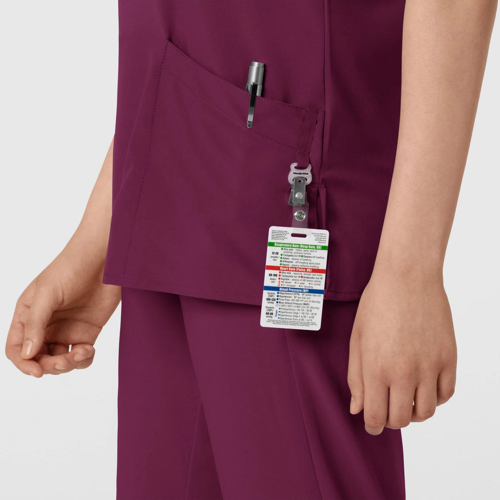 Wink Scrubs Women's Basic V-Neck Scrub Top Wine | scrub-supply.com