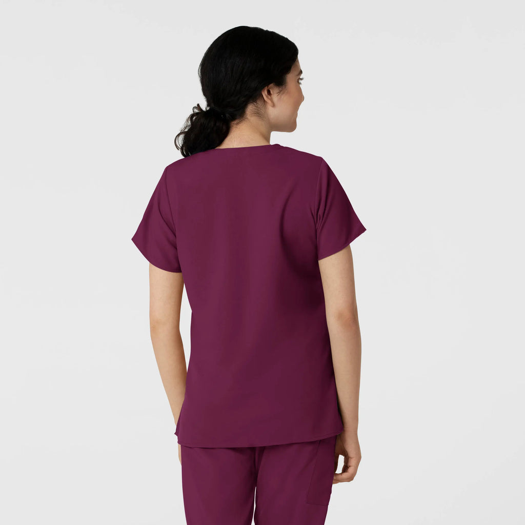 Wink Scrubs Women's Basic V-Neck Scrub Top Wine | scrub-supply.com