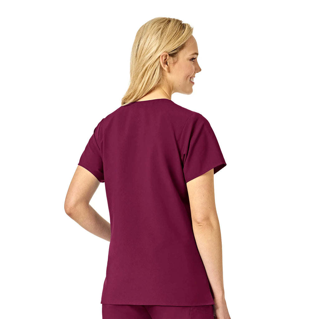 Wink Scrubs Women's Basic V-Neck Scrub Top Wine | scrub-supply.com