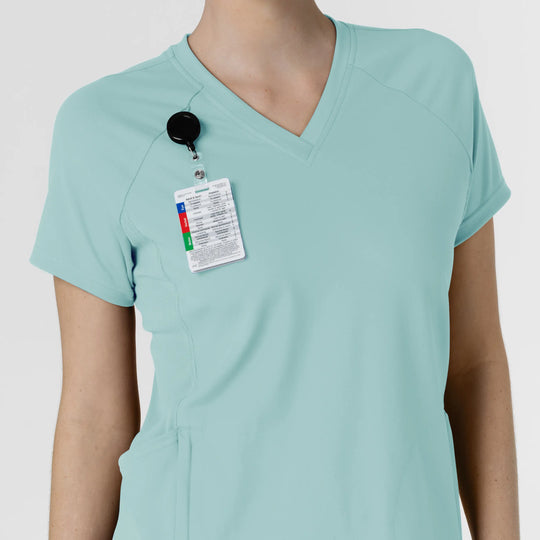Wink Scrubs Women's Knit Flex-n-Reach V-Neck Raglan Scrub Top Coastal Blue | scrub-supply.com