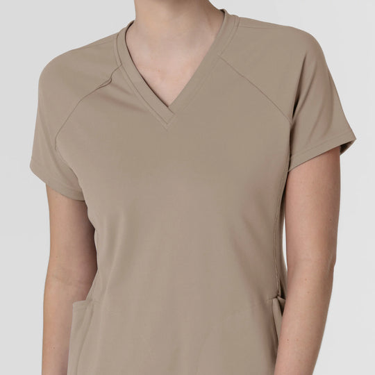 Wink Scrubs Knit Women's Flex-n-Reach V-Neck Raglan Scrub Top Haze | scrub-supply.com
