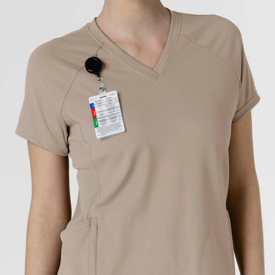 Wink Scrubs Knit Women's Flex-n-Reach V-Neck Raglan Scrub Top Haze | scrub-supply.com