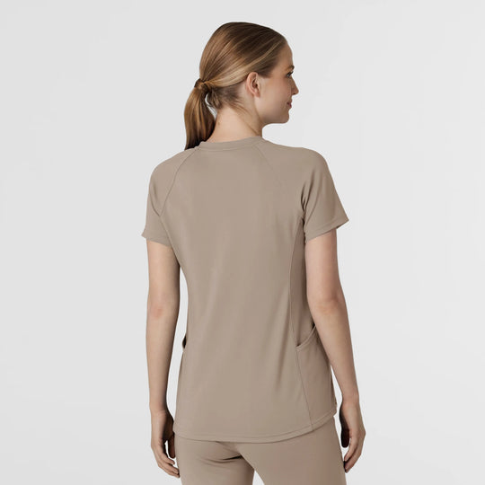 Wink Scrubs Knit Women's Flex-n-Reach V-Neck Raglan Scrub Top Haze | scrub-supply.com