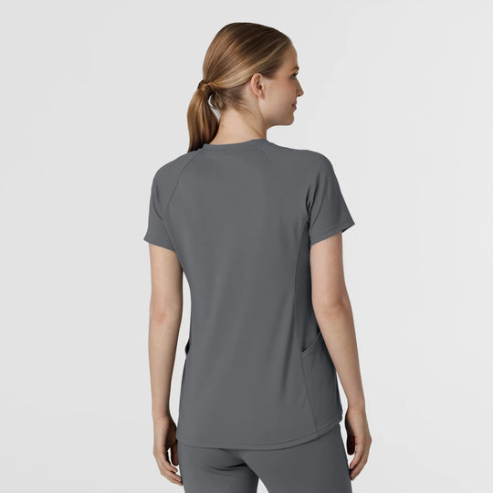 Wink Scrubs Women's Knit Flex-n-Reach V-Neck Raglan Scrub Top Pewter | scrub-supply.com