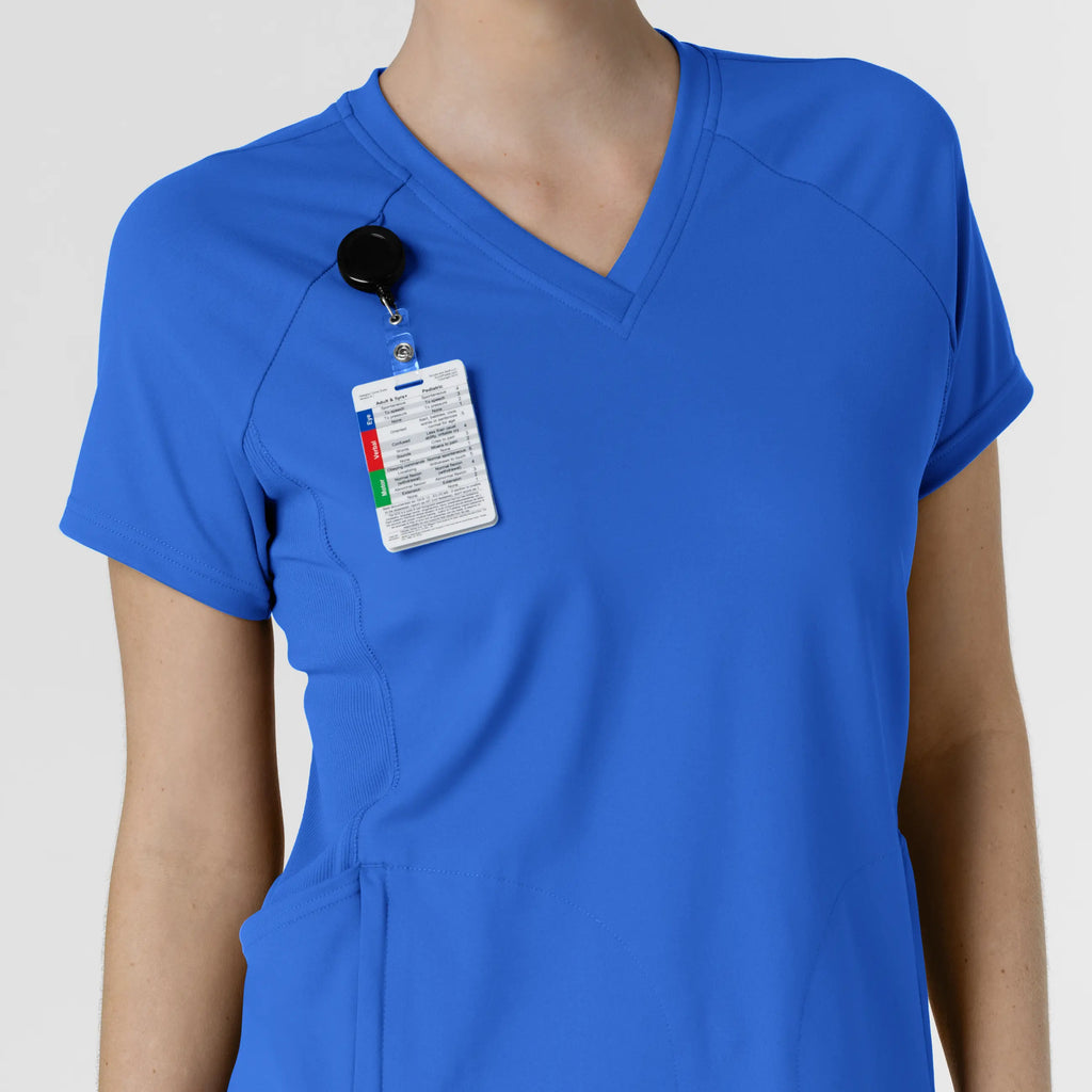 Wink Scrubs Knit Women's Flex-n-Reach V-Neck Raglan Scrub Top Royal Blue | scrub-supply.com