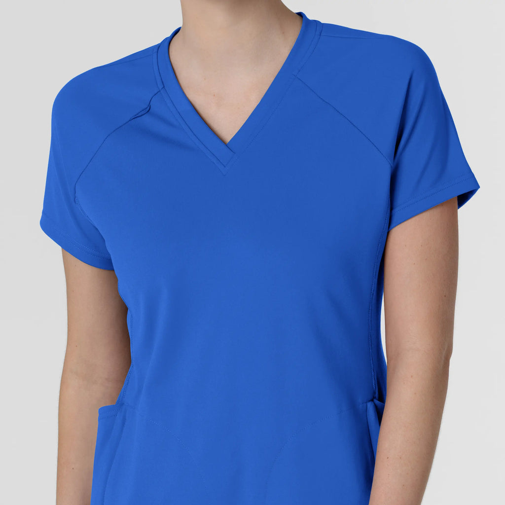 Wink Scrubs Women's Knit Flex-n-Reach V-Neck Raglan Scrub Top Royal Blue | scrub-supply.com