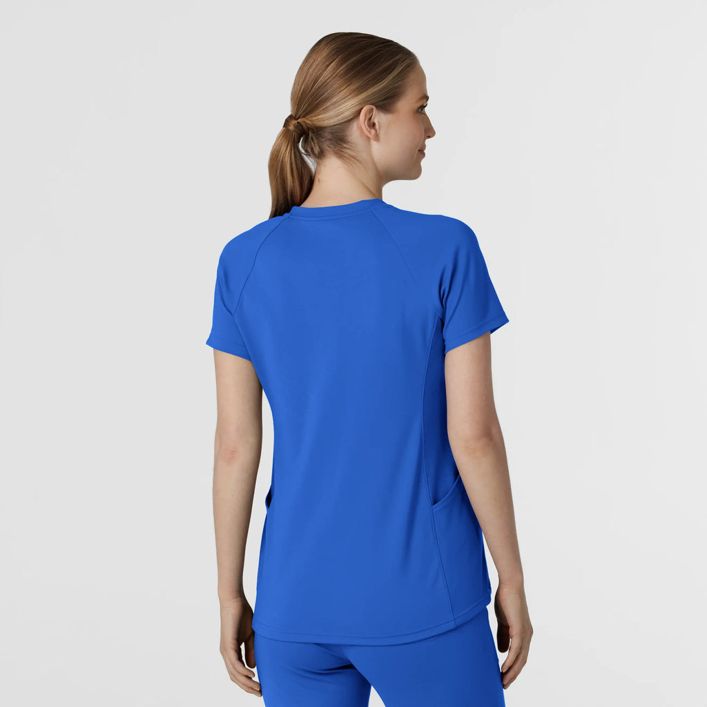 Wink Scrubs Knit Women's Flex-n-Reach V-Neck Raglan Scrub Top Royal Blue | scrub-supply.com