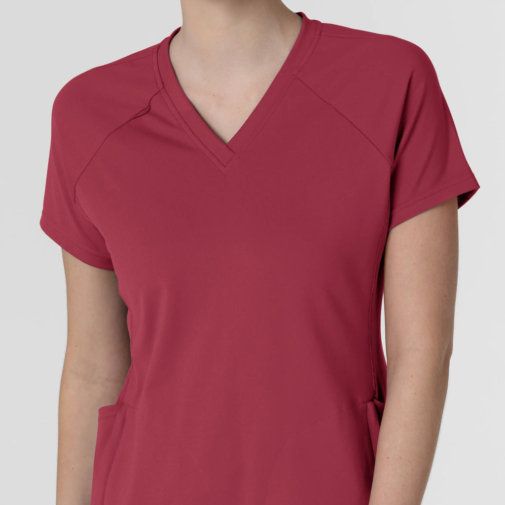 Wink Scrubs Women's Knit Flex-n-Reach V-Neck Raglan Scrub Top Ruby | scrub-supply.com