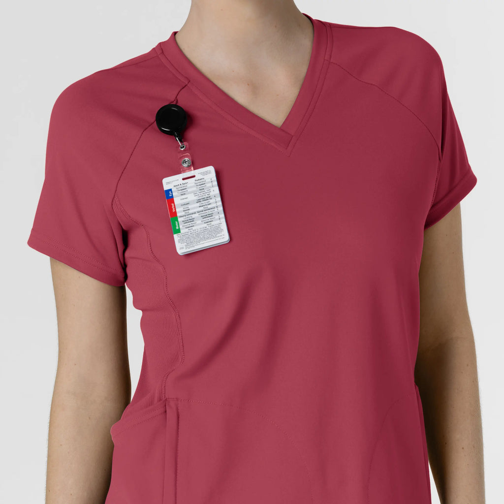 Wink Scrubs Women's Knit Flex-n-Reach V-Neck Raglan Scrub Top Ruby | scrub-supply.com