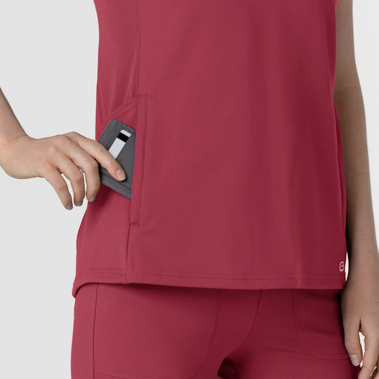 Wink Scrubs Women's Knit Flex-n-Reach V-Neck Raglan Scrub Top Ruby | scrub-supply.com
