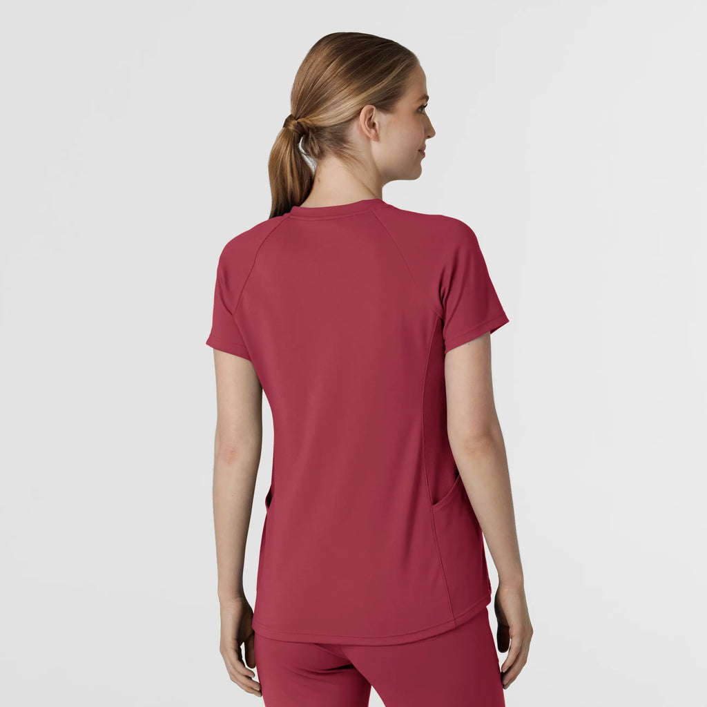 Wink Scrubs Women's Knit Flex-n-Reach V-Neck Raglan Scrub Top Ruby | scrub-supply.com