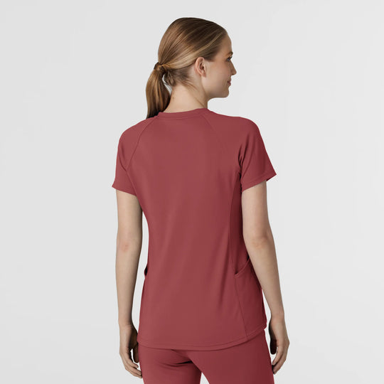 Wink Scrubs Women's Knit Flex-n-Reach V-Neck Raglan Scrub Top Ruby | scrub-supply.com