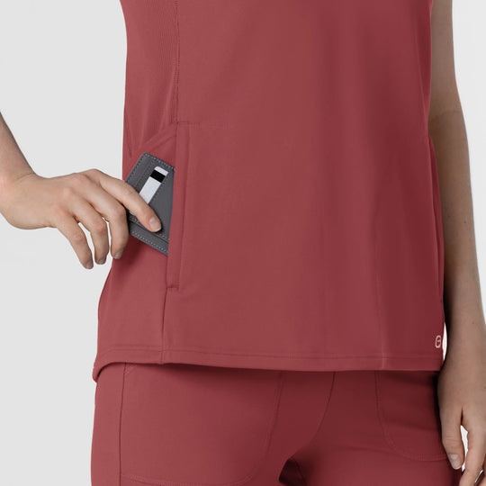 Wink Scrubs Women's Knit Flex-n-Reach V-Neck Raglan Scrub Top Ruby | scrub-supply.com