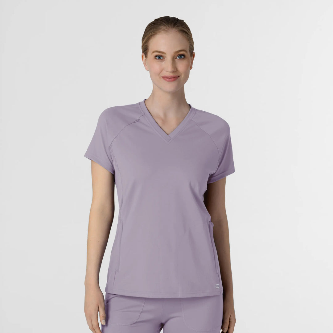 Wink Scrubs Women's Knit Flex-n-Reach V-Neck Raglan Scrub Top Wisteria | scrub-supply.com