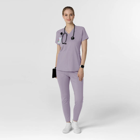Wink Scrubs Women's Knit Flex-n-Reach V-Neck Raglan Scrub Top Wisteria | scrub-supply.com