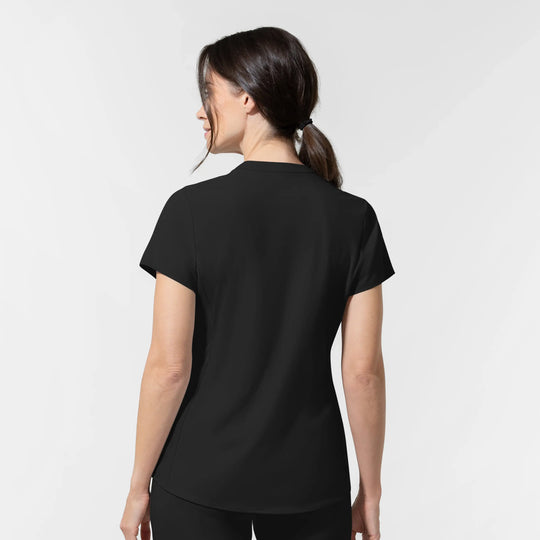 Wink Scrubs Women's Align V-Neck Scrub Top Black | scrub-supply.com