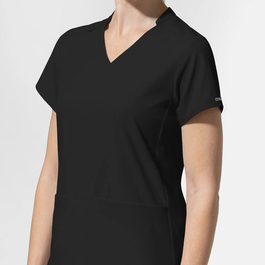 Wink Scrubs Women's Align V-Neck Scrub Top Black | scrub-supply.com