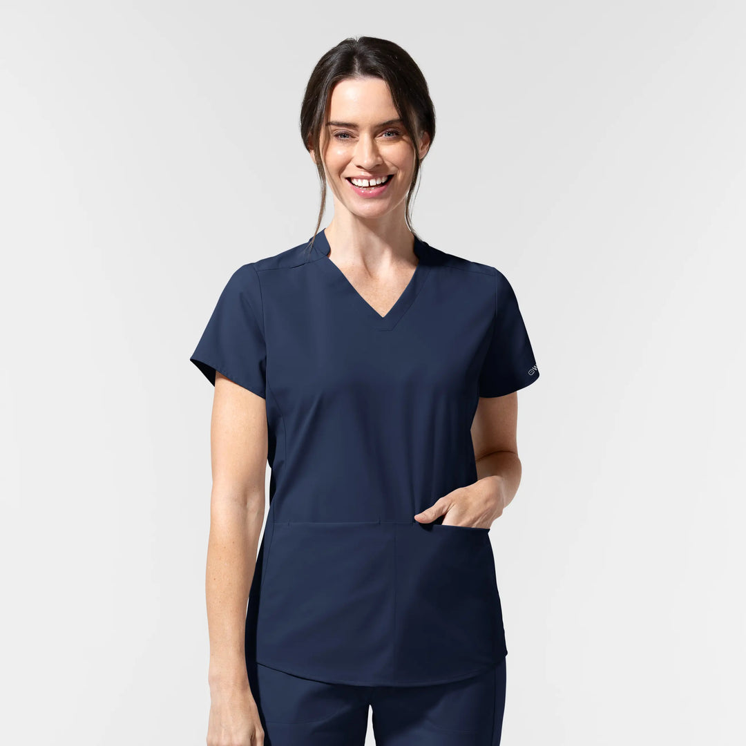 Wink Scrubs Women's Align V-Neck Scrub Top Navy | scrub-supply.com